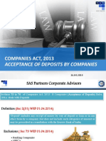 Companies Act, 2013: Acceptance of Deposits by Companies