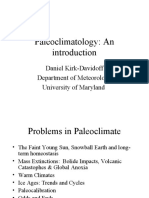 Paleoclimatology: An: Daniel Kirk-Davidoff Department of Meteorology University of Maryland