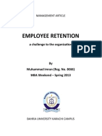 Employee Retention - A Challenge for Organizations
