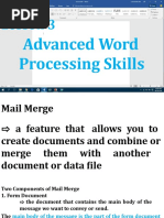 Lesson 3: Advanced Word Processing Skills