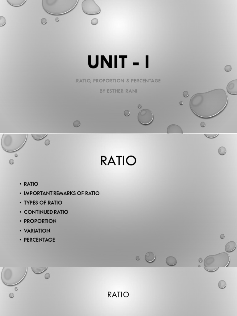 Ratio, Proportion, and Percentage Basics | PDF | Ratio | Quantity