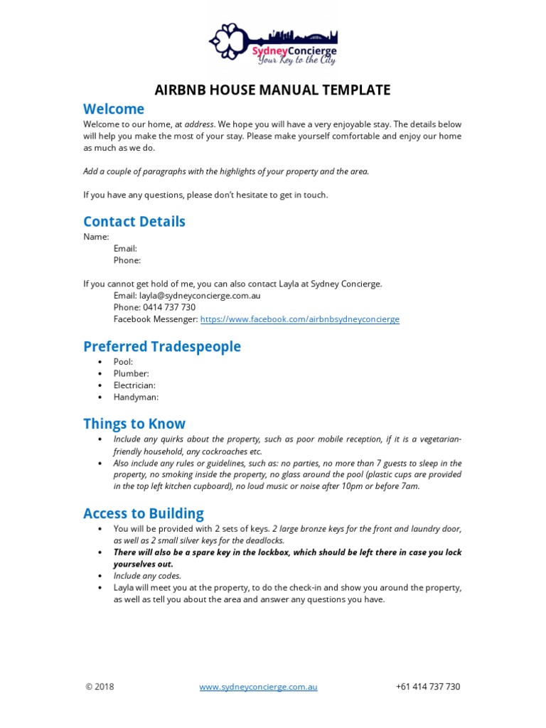 airbnb house manual template | pdf | transport | business