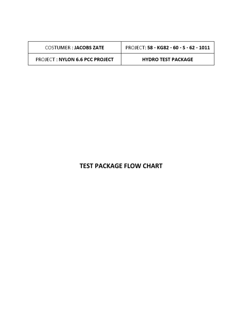 Hydro Test Package Flow Chart | PDF