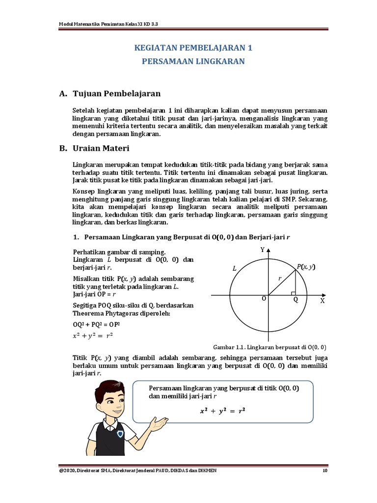 Kelas Xi Kd 3 3 Persamaan Lingkaran Pdf