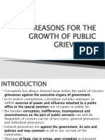 Reasons For The Growth of Public Grievances