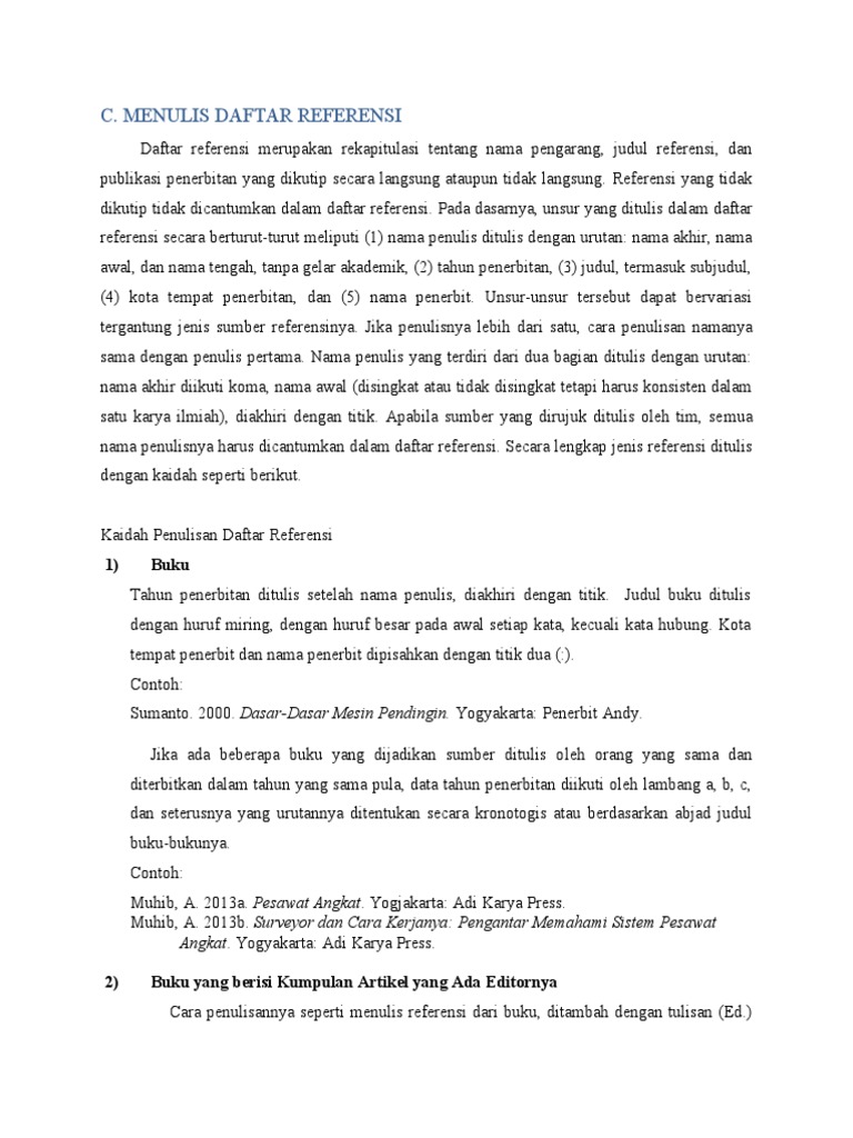 Panduan Menulis Daftar Referensi | PDF