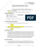 Procedure - Context of The Organization