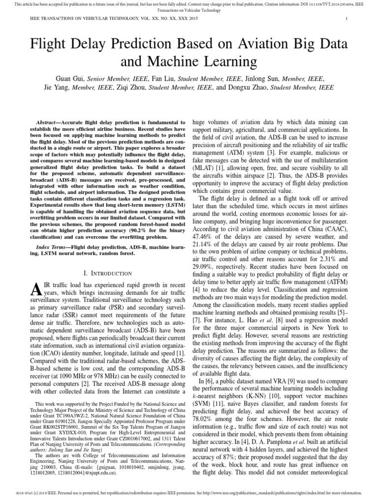 Flight Delay Detection in BIG Data Analysis | PDF | Air Traffic Control ...