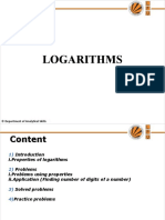 Logarithms: © Department of Analytical Skills