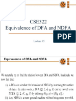CSE322 Equivalence of DFA and NDFA: Lecture #3