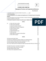 Course Code: Dmgt402 COURSE TITLE: Management Practices and Organizational Behaviour