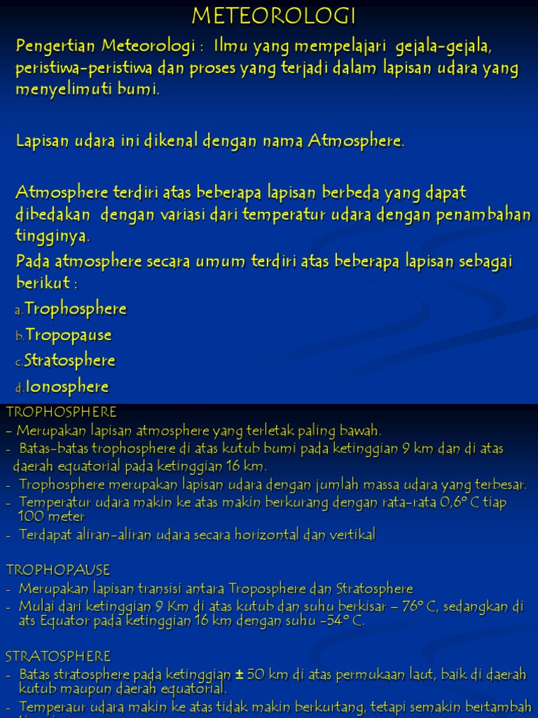 Pemahaman Dasar Meteorologi dan Atmosfer | PDF