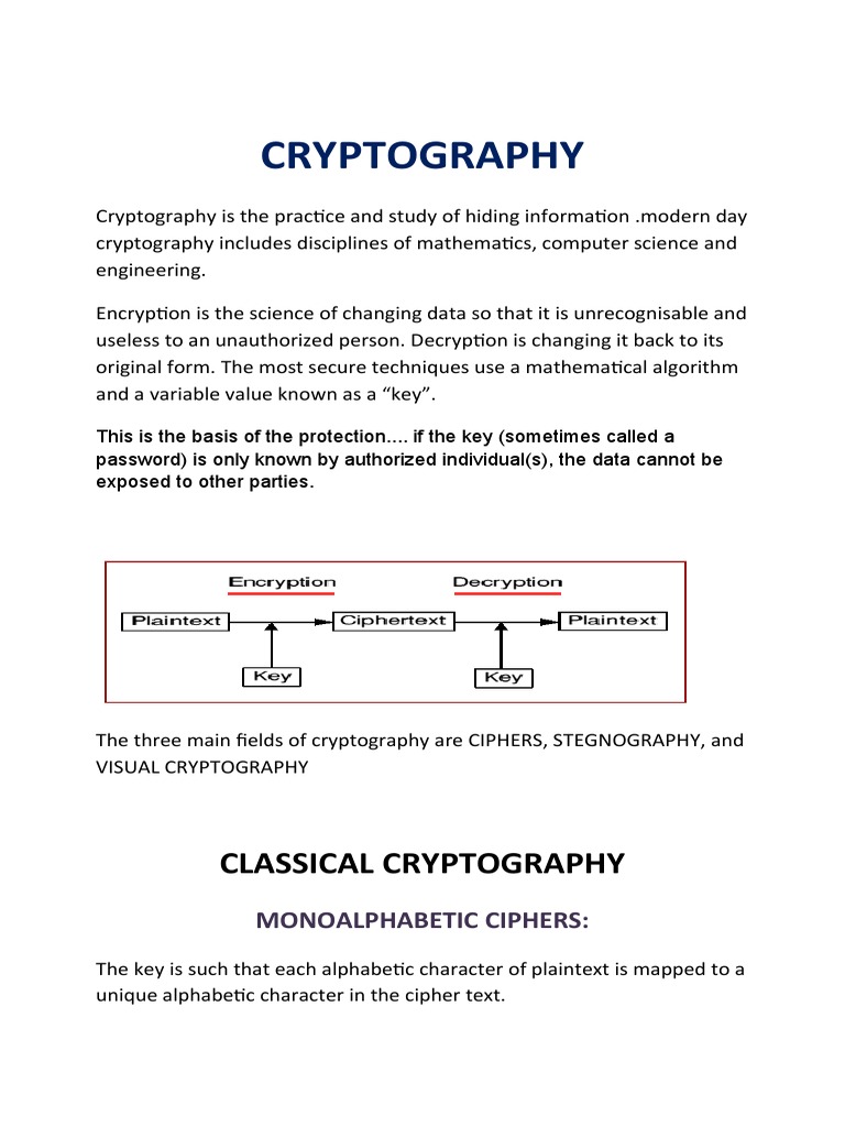 Classical vs Modern Cryptography | PDF | Cryptography | Key (Cryptography)