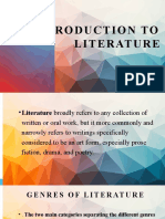 Introduction to Literature Genres and the Origin of English Drama