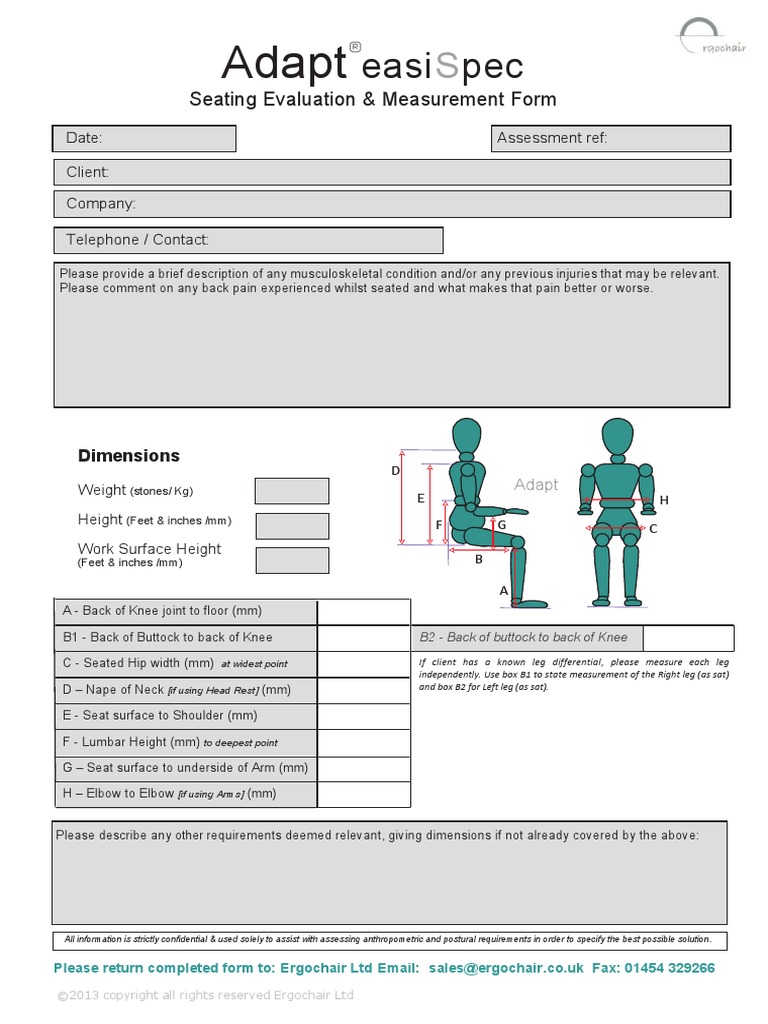 Body Measurements Form | PDF | Injury