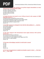 International Relations MCQs - International Political Economy