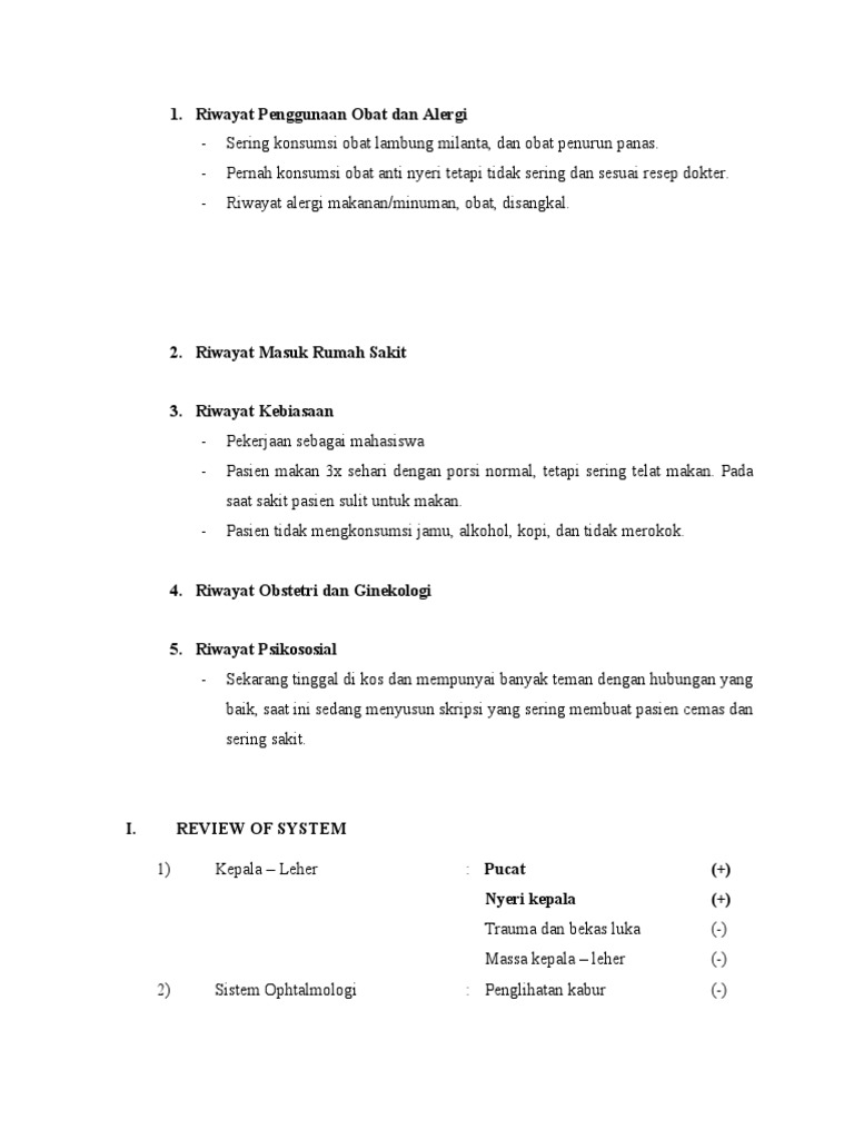 Contoh Review of System Internaac | PDF