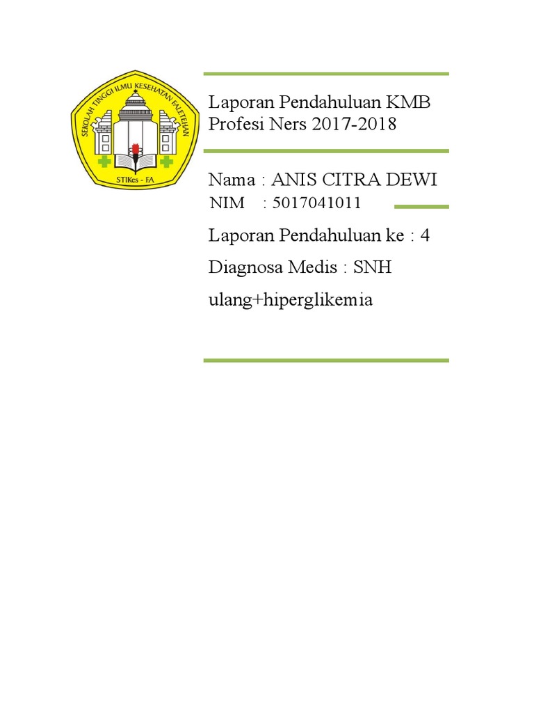 Laporan Pendahuluan Stroke Nonhemoragik | PDF