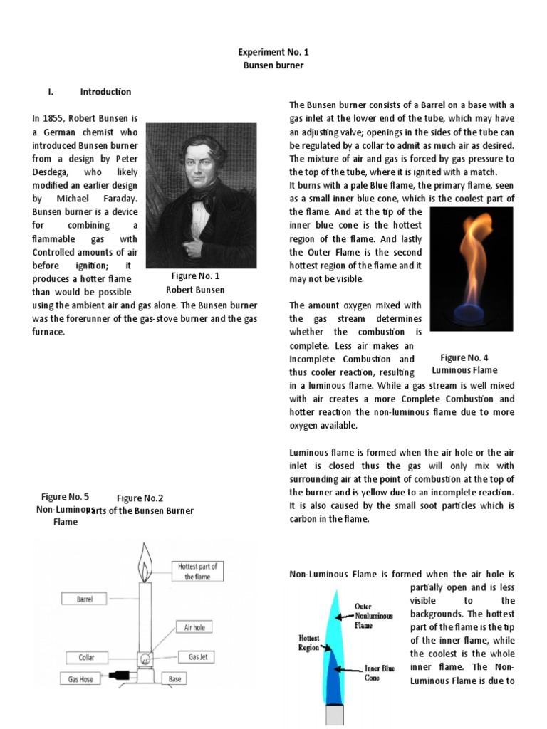 Bunsen Burner Laboratory Report PDF Chemical Process Engineering
