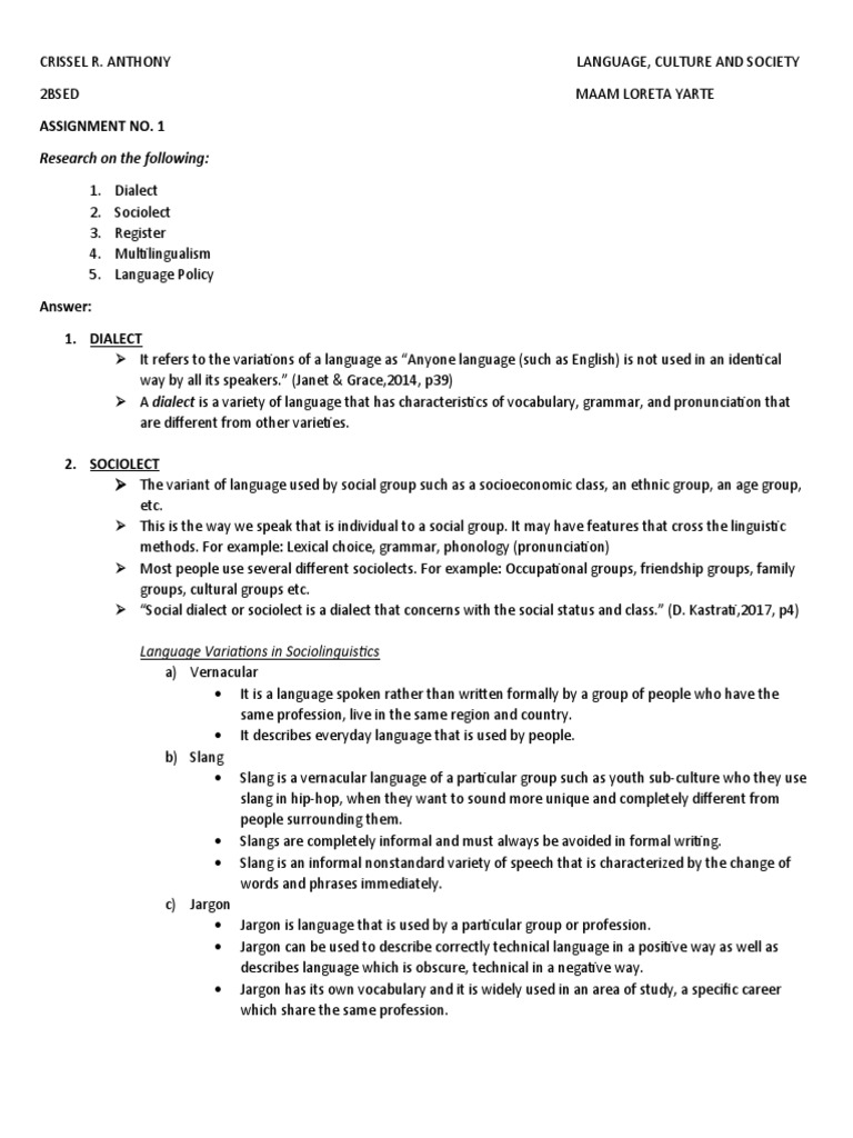 Language Variations and Policies Explained | PDF | Human Communication ...