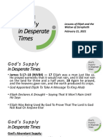 God's Supply in Desperate Times: Lessons of Elijah and The Widow of Zarephath February 21, 2021