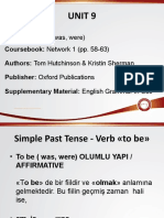 Unit 9 - Simple Past Tense - To Be