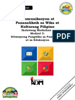 Komunikasyonatpananaliksik11 - q2 - Mod3 - Sitwasyong Pangwika Sa Pamahalaan at Sa Edukasyon