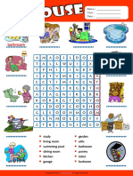 Parts of the House Esl Vocabulary Word Search Worksheet for Kids