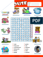 Parts of The House Esl Vocabulary Word Search Worksheet For Kids