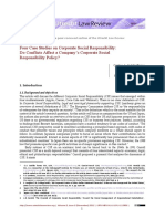 Four Case Studies On Corporate Social Responsibility: Do Conflicts Affect A Company's Corporate Social Responsibility Policy?