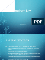 Business Law - Occupiers' Liability, Vicarious Liability and Negligent Misstatement