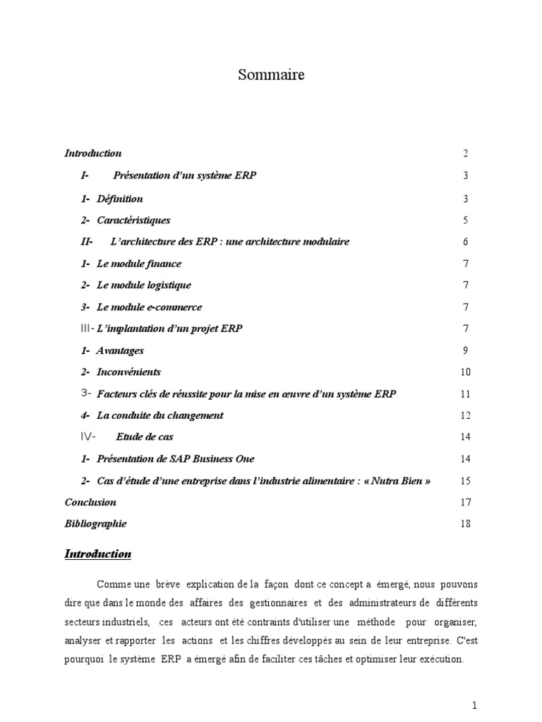 Implantation et caractéristiques des ERP | PDF | Progiciel de gestion ...