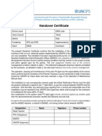 Design Doc 2 - Annex 07 - Handover Certificate