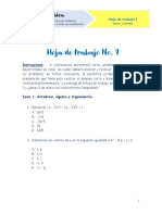 Hoja de Trabajo 1 Fisica