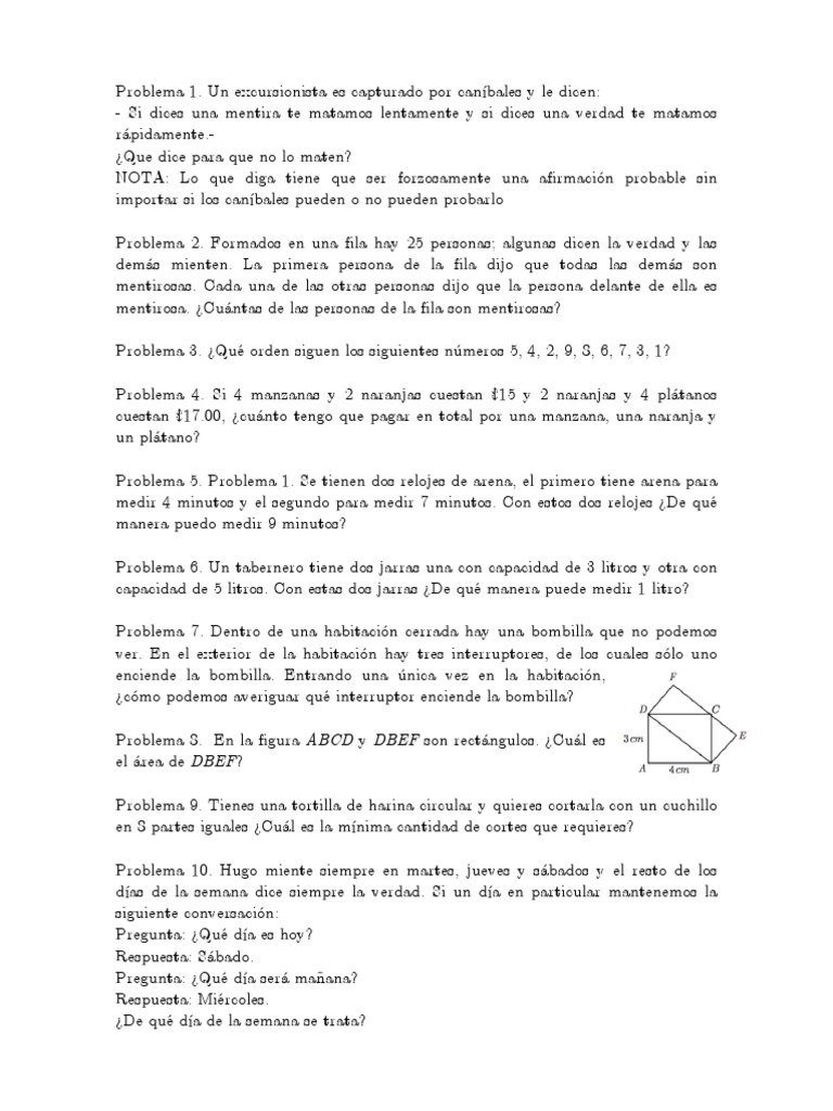 Problemas Mate Secundaria | PDF