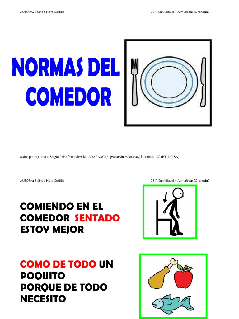 normas del comedor