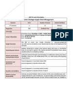 Course Description, Strategic Supply Chain Management - 2020-2021