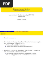 Linear Algebra Review: Introduction To Machine Learning (CSC 311) Spring 2020