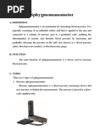 Sphygmomanometer: A. Definition