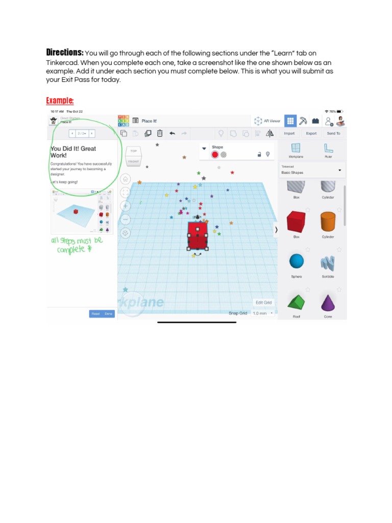 Tinkercad Exit Pass Instructions | PDF