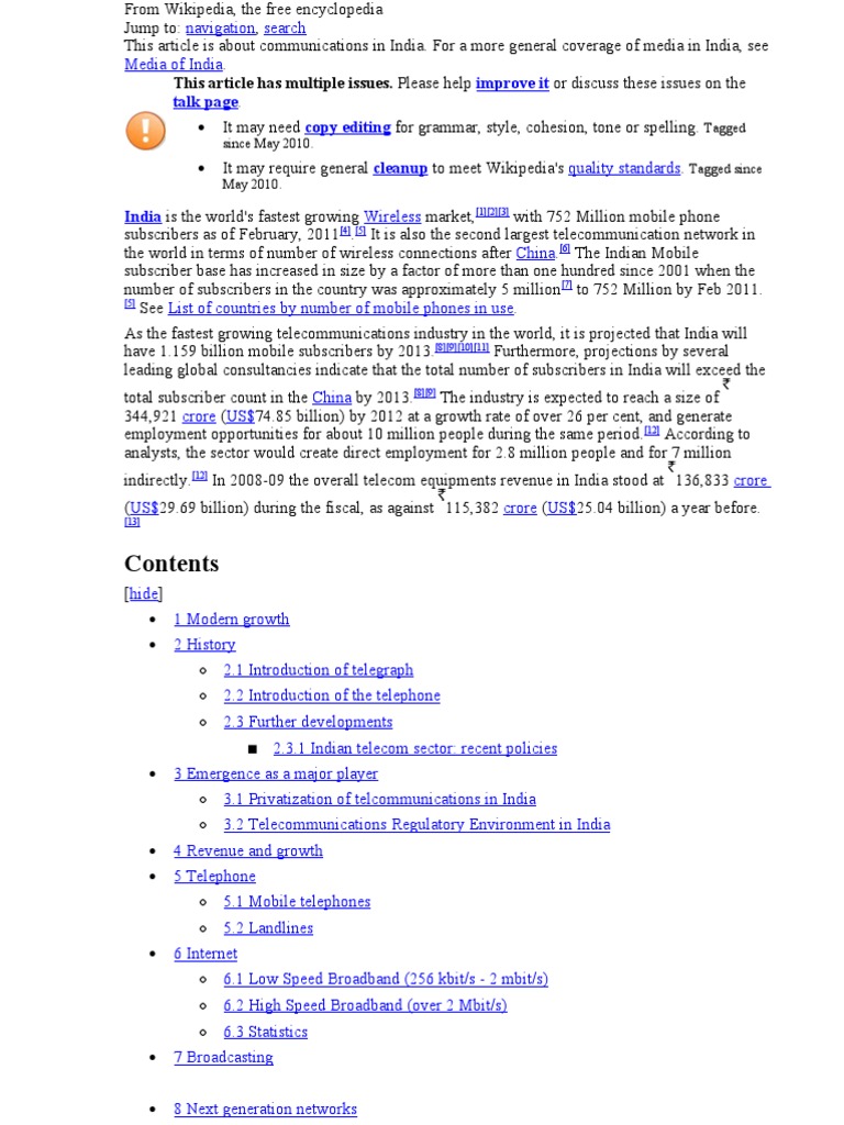 Telephone Revolution in India | PDF | Internet Access | Networks