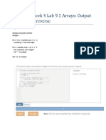 PRG/211 Week 4 Lab 9.1 Arrays: Output Numbers in Reverse: Program