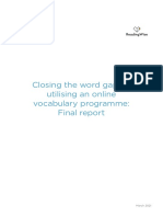 Closing The Word Gap by Utlising An Online Vocabulary Programme Final