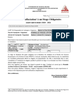 Formulaire Lettre Affectation Stage Obligatoire 2021