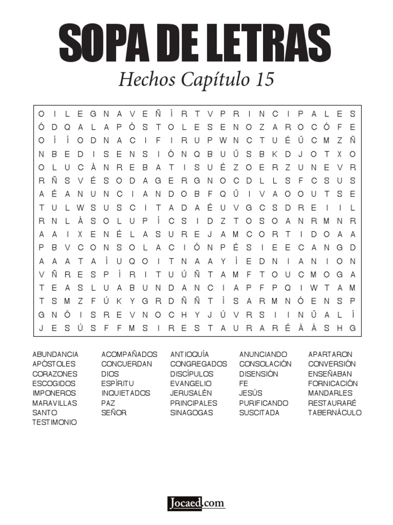 Hechos 15 Sopa de Letras | PDF