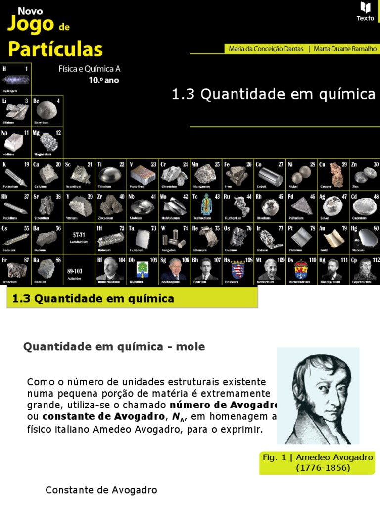 Quantidade de Matéria em Química | PDF | Mol (unidade) | Substancias ...