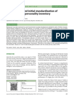 Development and Initial Standardization of Ayurveda Child Personality Inventory