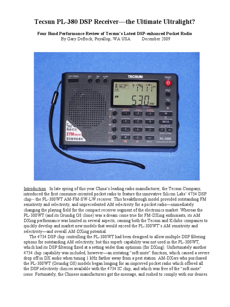 Tecsun Pl 380 Review Pdf Radio Frequency Modulation