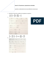 Ejercicios de Tarea 6.1 Ecuaciones y Expresiones Racionales