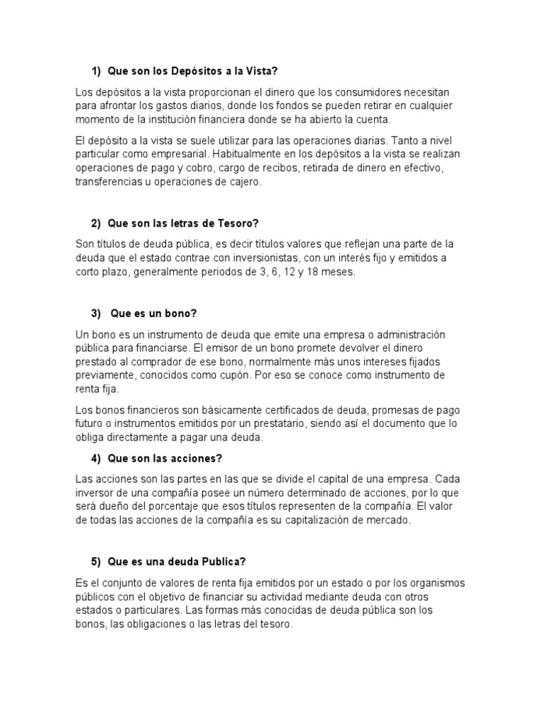 CONCEPTOS | PDF | Deuda gubernamental | Renta Fija